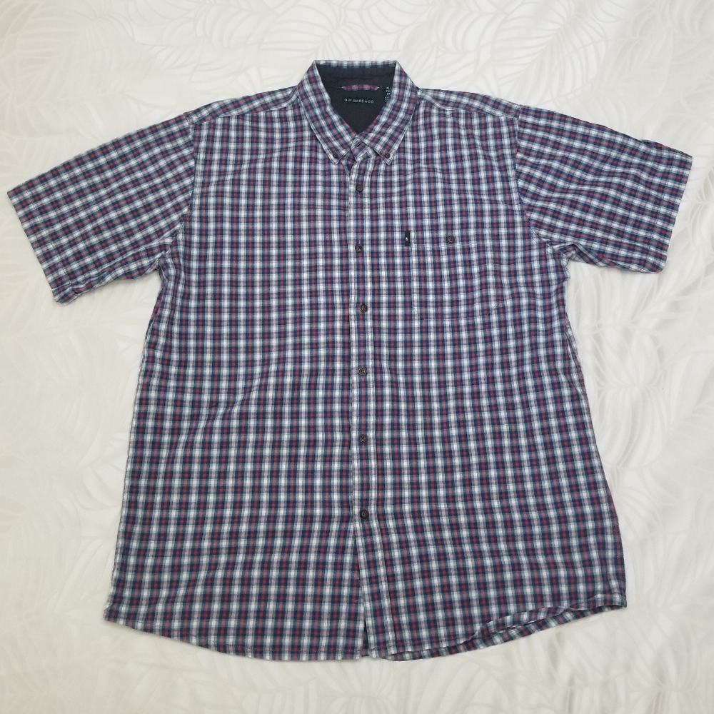 G.H. Bass & Co. Mens Button Down Shirt Size XL Blue and Red